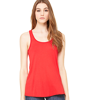Racerback Flowy Tank with Monogram (Red) - Boston Bags & Tags