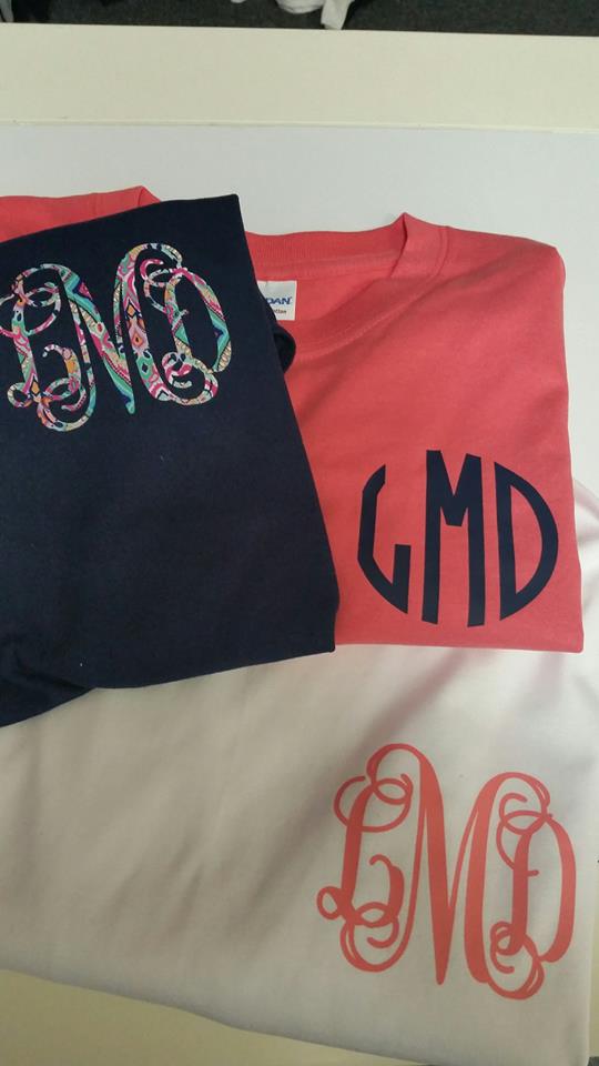 monogrammed t shirt combo includes three shirts in dark colors